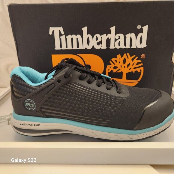 Timberland PRO Size 7.5 Black/Blue Drivetrain Work Sneaker Composite Toe G23-3. - Picture 1 of 11